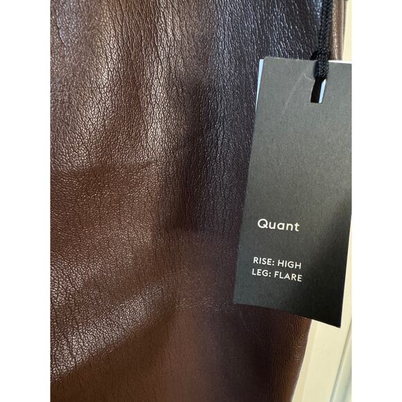 NWT BABATON ARITZIA Program Pants Coffee Bean Brown Sz 8 Faux Leather High Rise - Picture 7 of 10